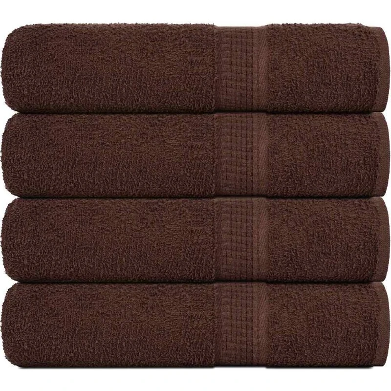 Håndklæder 4 stk 50x100 cm 360 g/m² - Brun