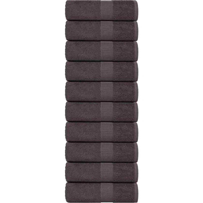 Gæstehåndklæder 10 stk 30x50 cm 360 g/m² — Antracit