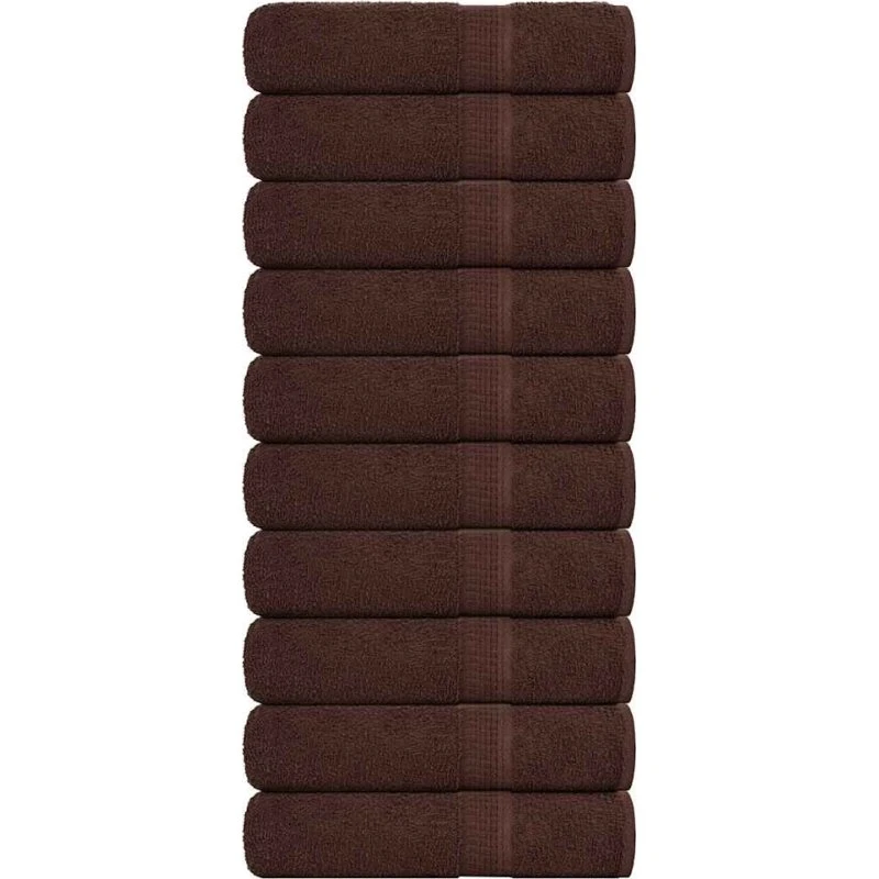 Håndklæder 10 stk 50x100 cm 360 g/m² - Brun