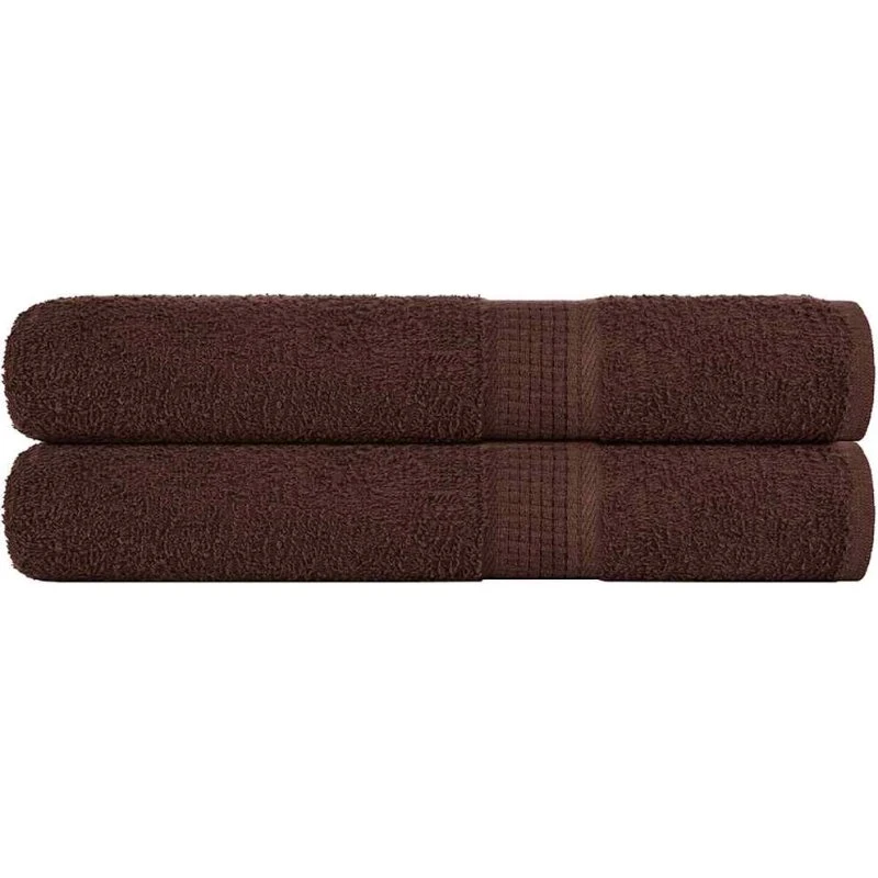 Håndklæder 2 stk. FROGN 100x200 cm 360 gsm brun