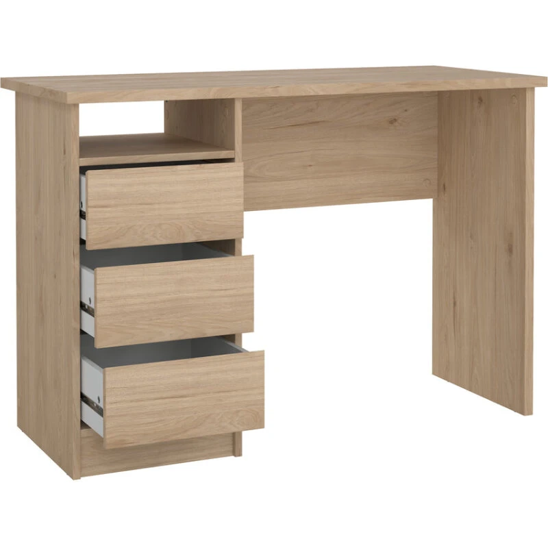 Function Plus skrivebord 3 skuffer, Jackson Hickory