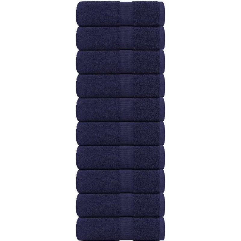 Gæstehåndklæder 10 stk 30x50 cm 360 g/m² – marineblå