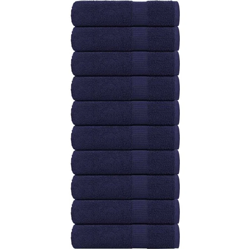 Håndklæder 10 stk 50x100 cm 360 g/m² – Marineblå