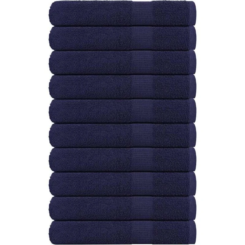Håndklæder 10 stk. 100x200 cm 360 gsm - Marineblå