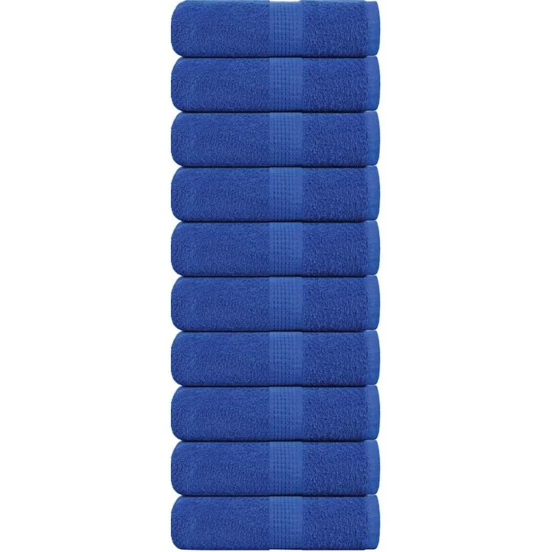 Gæstehåndklæder 10 stk 30x50 cm 360 gsm – blå