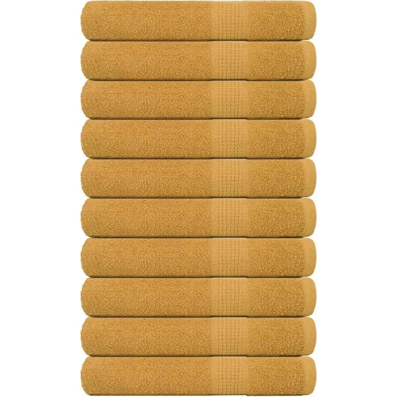 Håndklæder 10 stk 100x200 cm 360 gsm - Guld