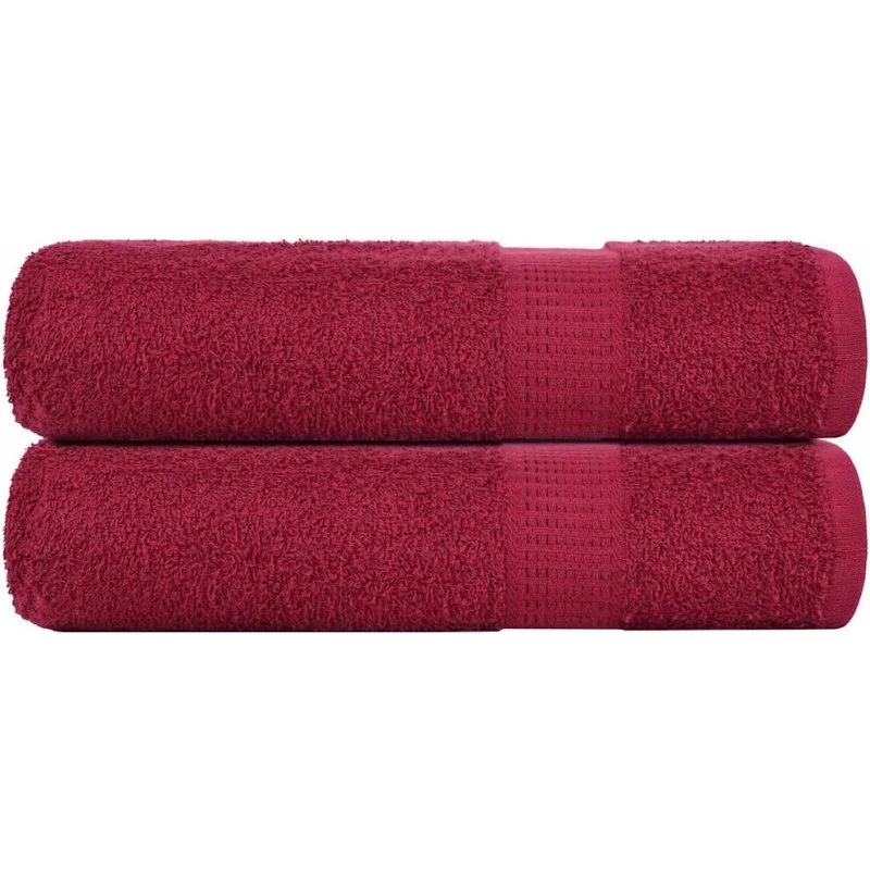 Håndklæder 2-pak 50x100 cm 360 g/m² - Bordeaux