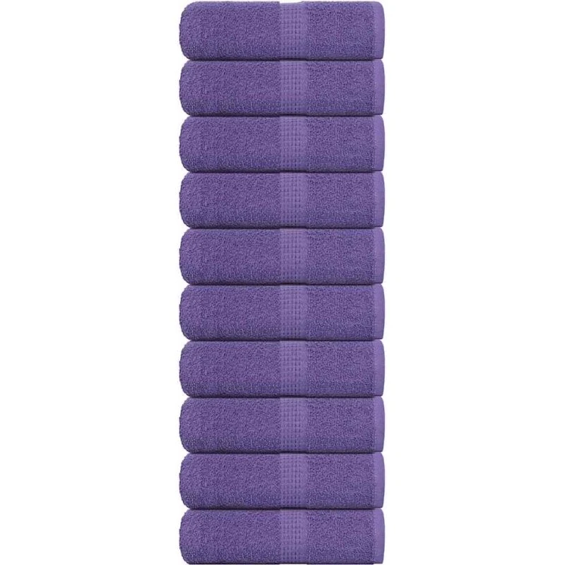 Gæstehåndklæder 10 stk 30x50 cm 360 g/m² - Lilla