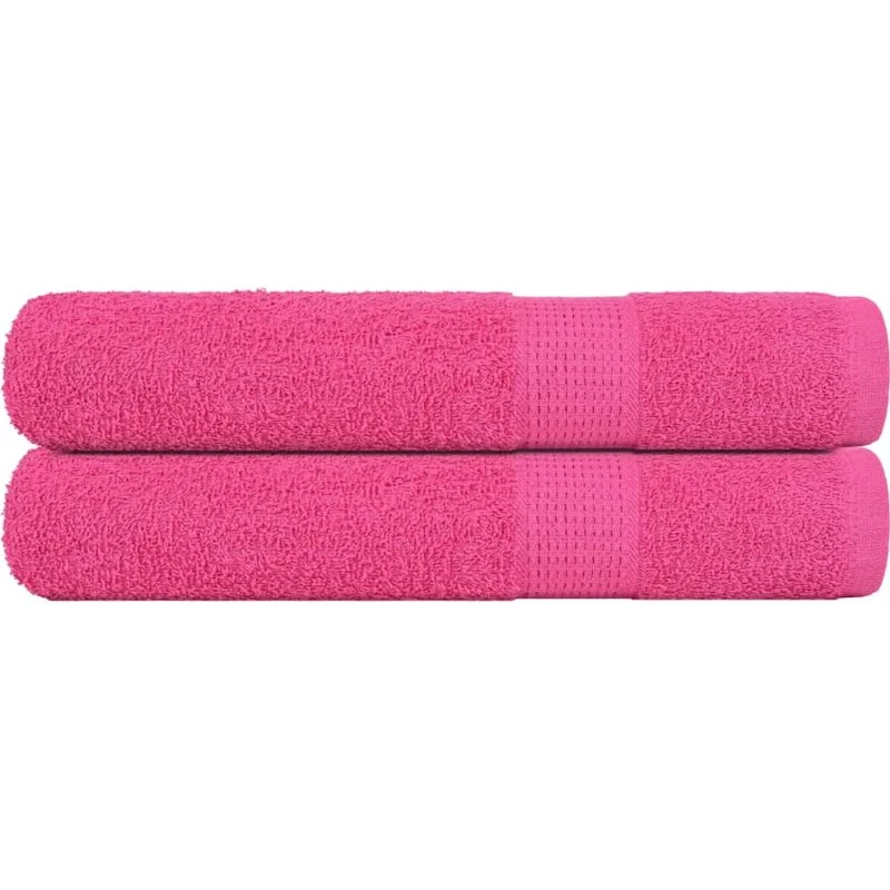 Håndklæder 2 stk 100x200 cm 360 gsm lyserød