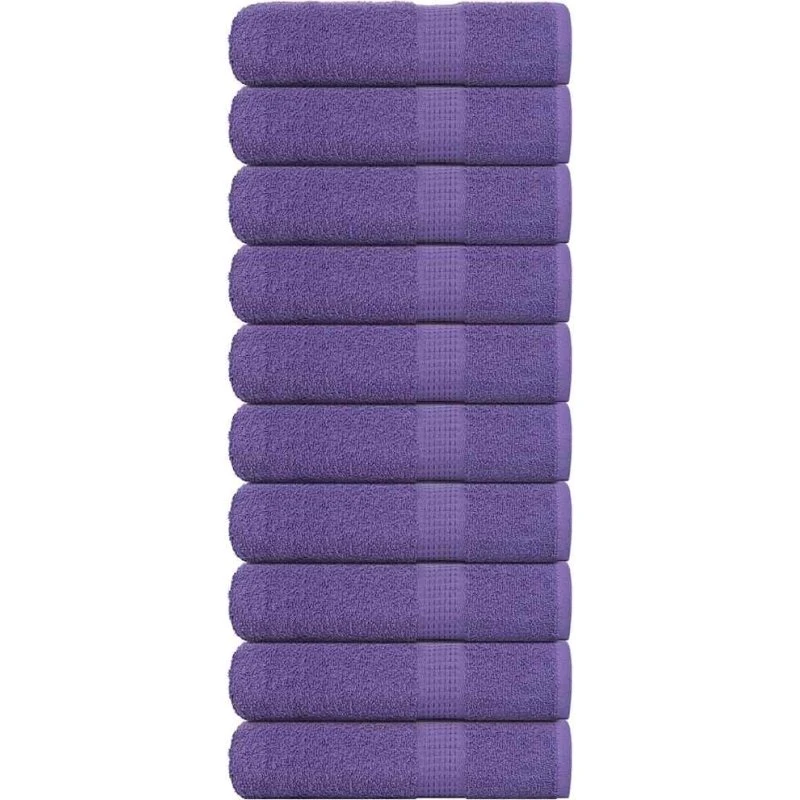 Håndklæder 10 stk 50x100 cm 360 gsm 100% bomuld - Lilla