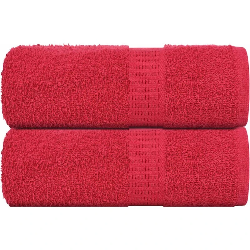 Gæstehåndklæder 2 stk. 30x50 cm 360 g/m² – Rød