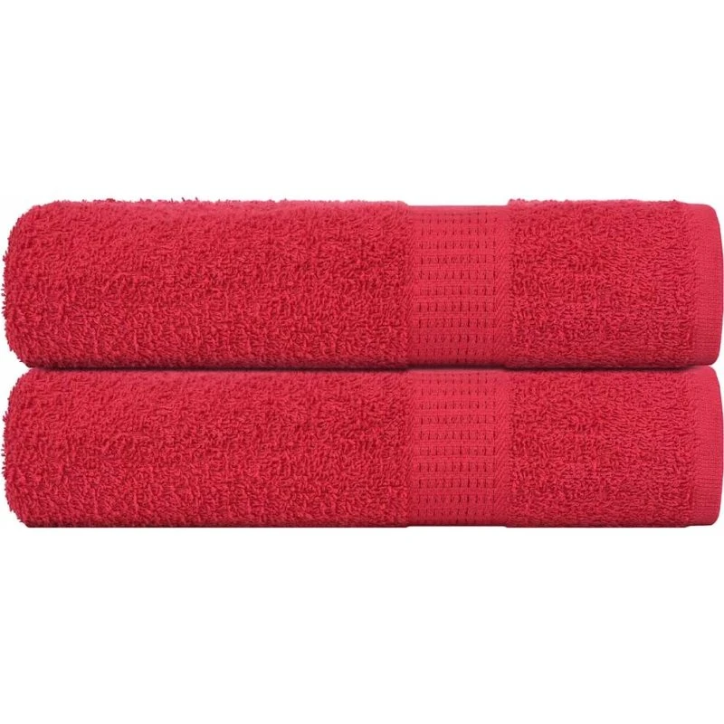 Håndklæder 2 stk 50x100 cm 360 g/m² – Røde, 100% Bomuld