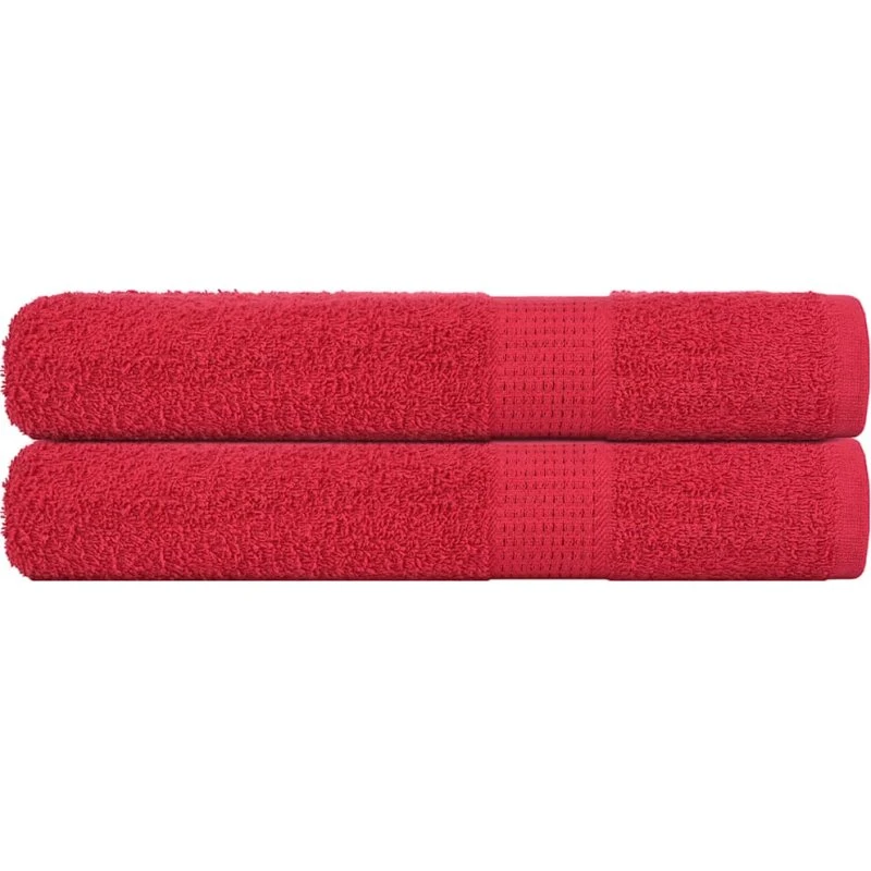 Håndklæder 2 stk 100x200 cm 360 g/m² – Rød