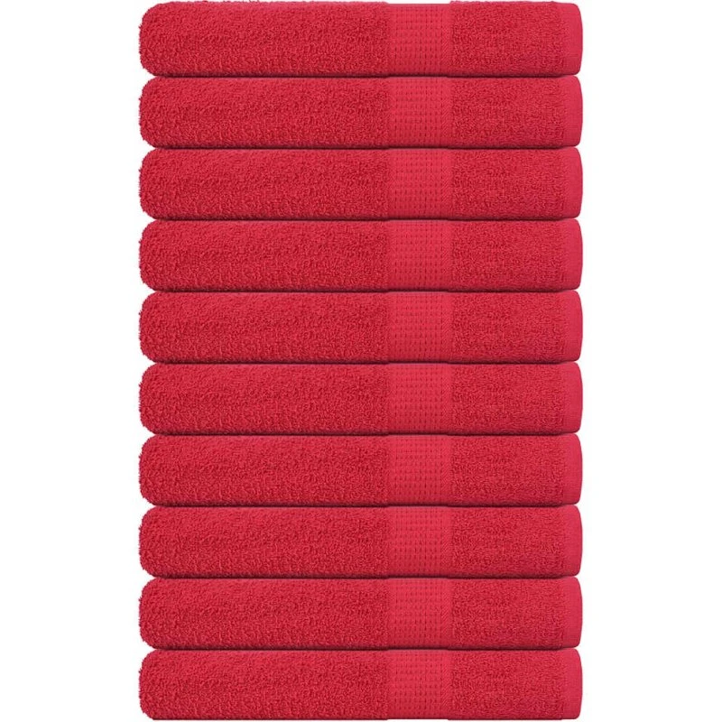 Håndklæder 10 stk 100x200 cm 360 gsm – Rød