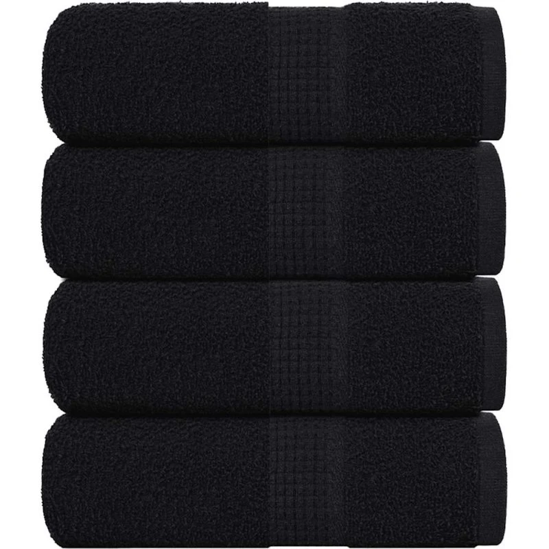 Gæstehåndklæder 4 stk 30x50 cm 360 gsm, sort