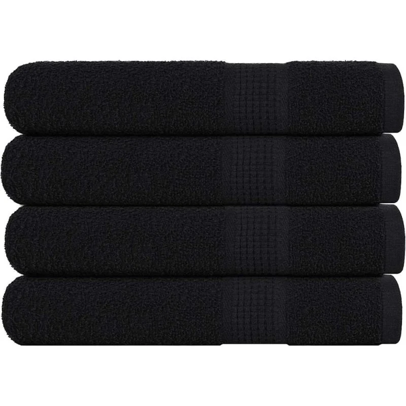 Håndklæder 4 stk FROGN 100x200 cm 360 g/m² - Sort