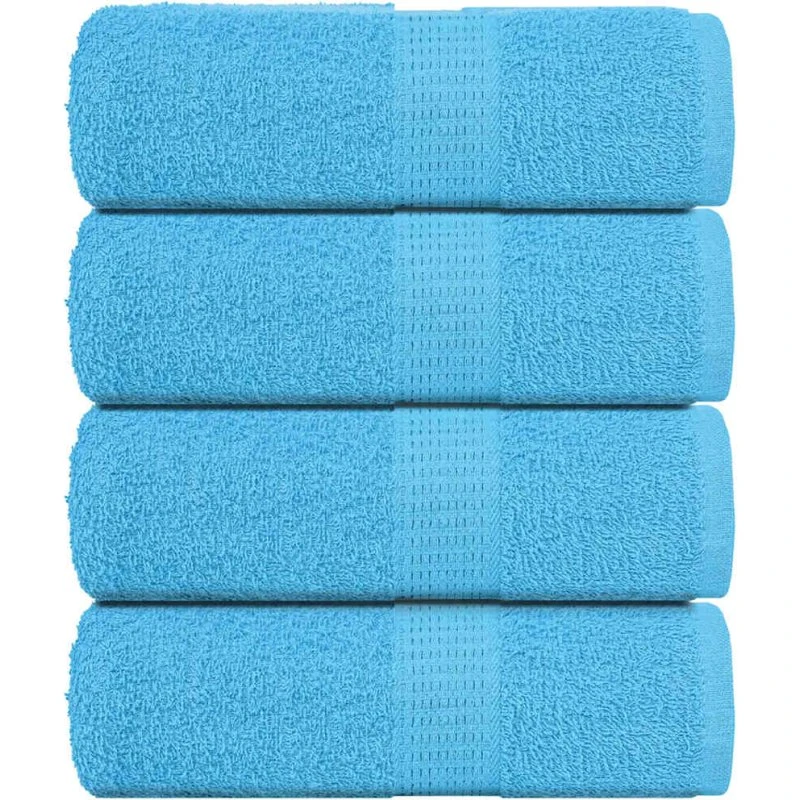 Gæstehåndklæder 4 stk 30x50 cm 360 g/m² turkis