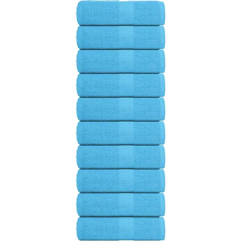 Gæstehåndklæder 10 stk 30x50 cm 360 gsm – turkis