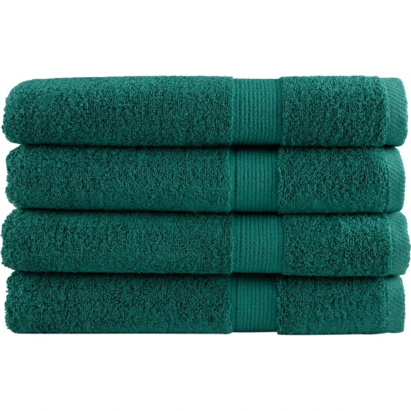 SOLUND Premium håndklæder 4 stk 100x200 cm 600 g/m² - Grøn