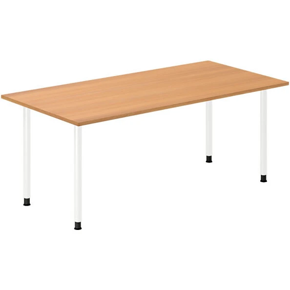 DNA Skrivebord 1800x800 mm Bøg laminat, Hvide I-ben