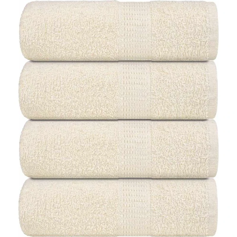 Gæstehåndklæder 4 stk 30x50 cm 360 g/m² creme