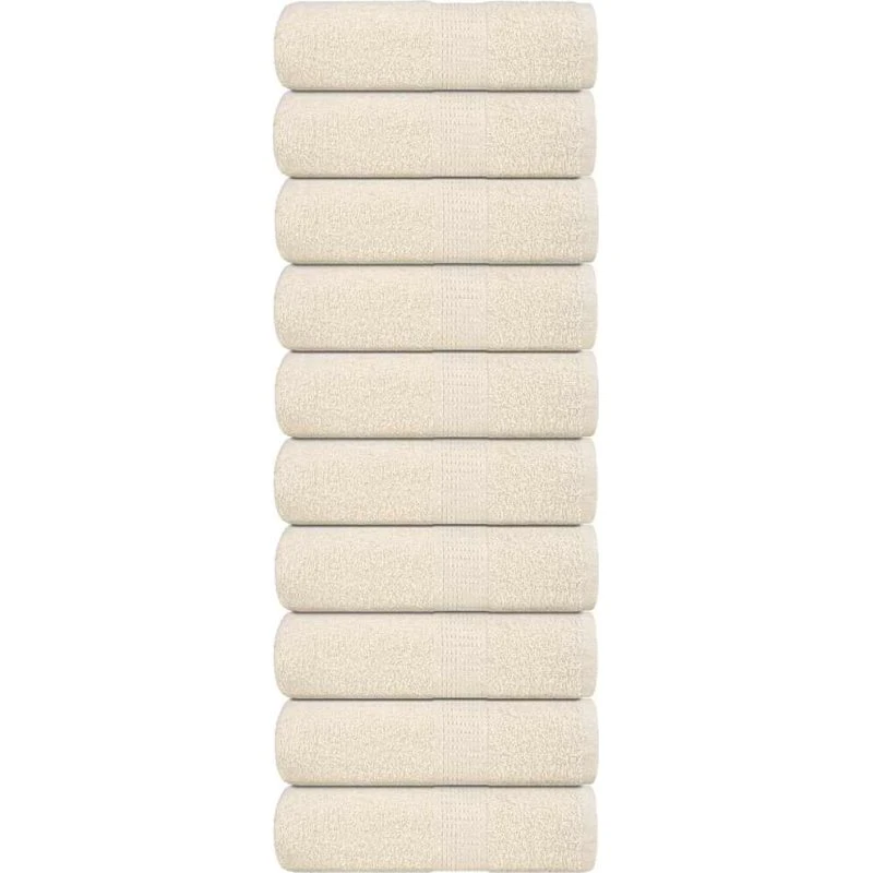 Gæstehåndklæder 10 stk 30x50 cm 360 g/m² – creme