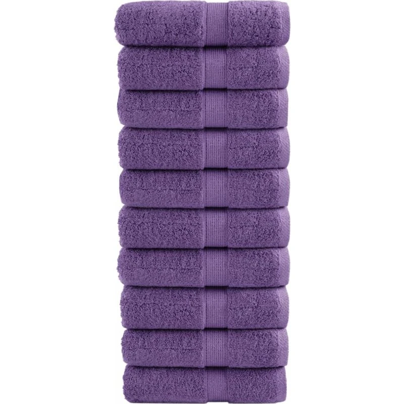 Gæstehåndklæder SOLUND 10 stk 30x50 cm 600 g/m² - Lilla