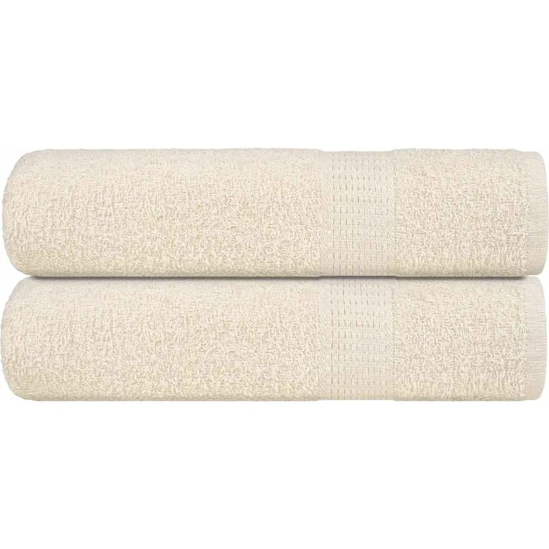 Håndklæder 2 stk. 50x100 cm 360 g/m² – creme