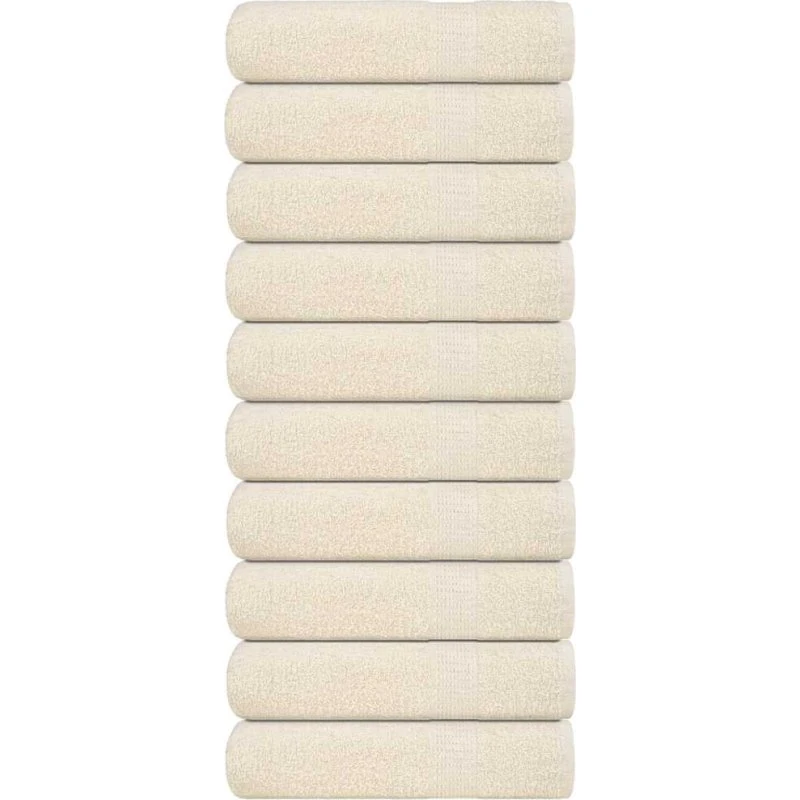 Håndklæder 10 stk 50x100 cm 360 g/m² creme – 100% bomuld