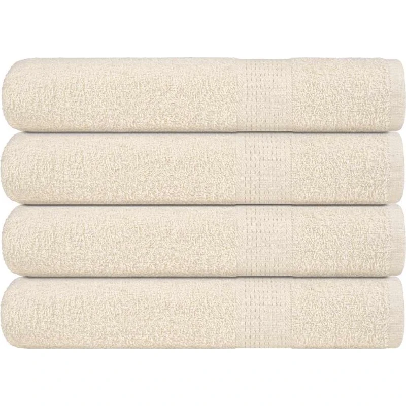 Håndklæder 4 stk 100x200 cm 360 g/m² – creme