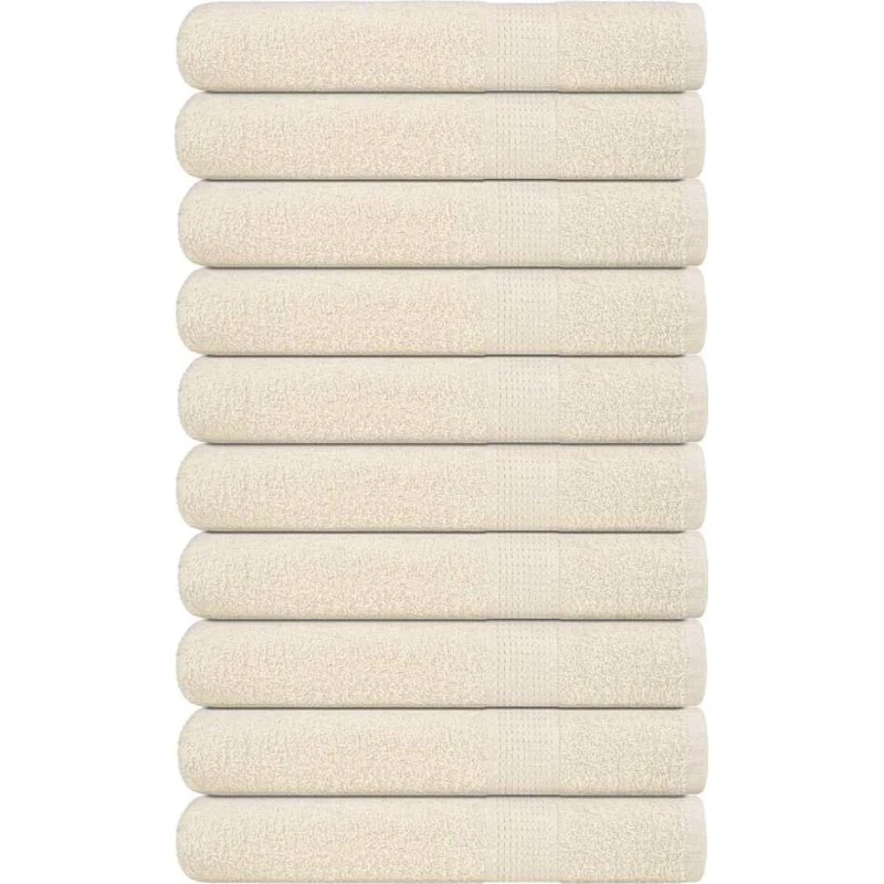 Håndklæder 10 stk 100x200 cm 360 g/m² creme – 100% bomuld