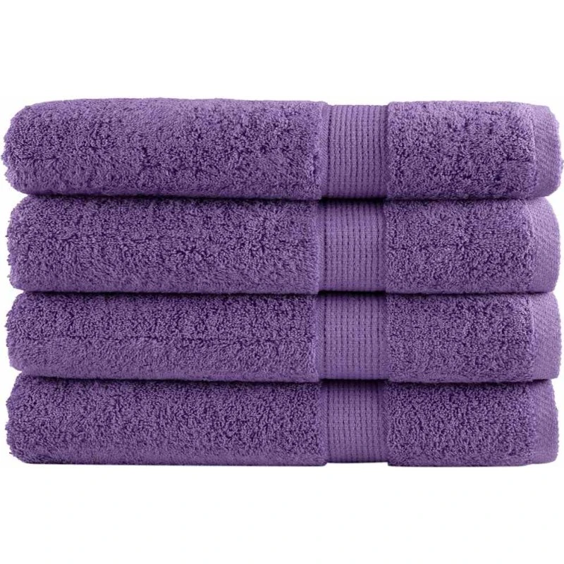 SOLUND håndklæder 4 stk Premium 100x200 cm 600 g/m² - lilla