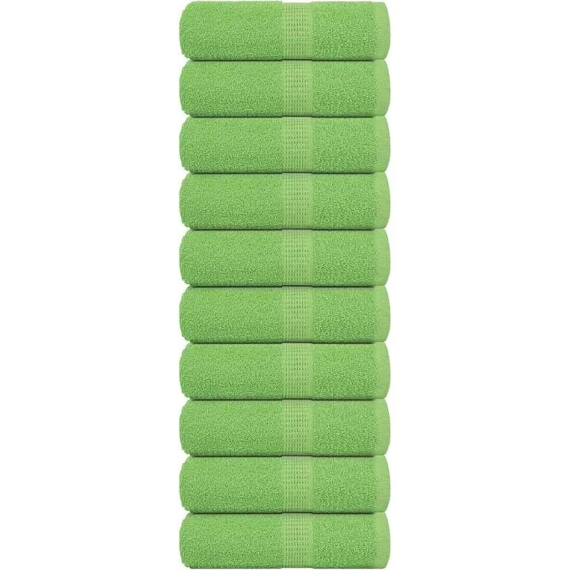 Gæstehåndklæder 10 stk 30x50 cm 360 g/m² - Æblegrøn