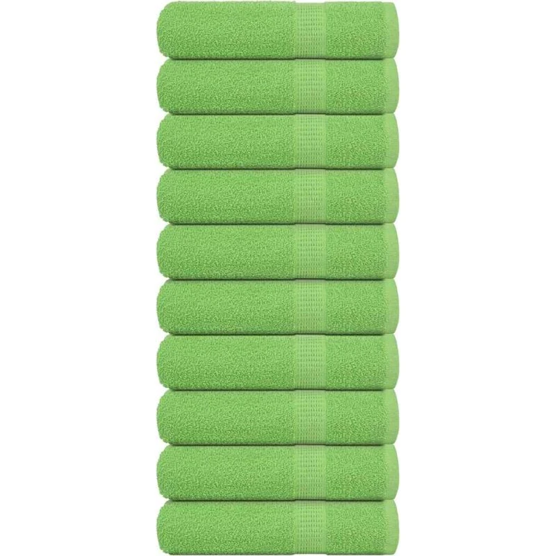 Håndklæder 10 stk 50x100 cm 360 g/m² – æblegrøn