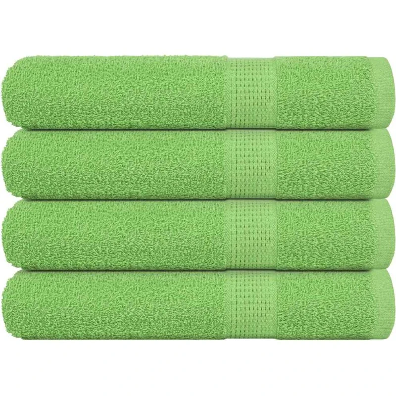 Håndklæder 4 stk 100x200 cm 360 g/m² æblegrøn – 100% bomuld