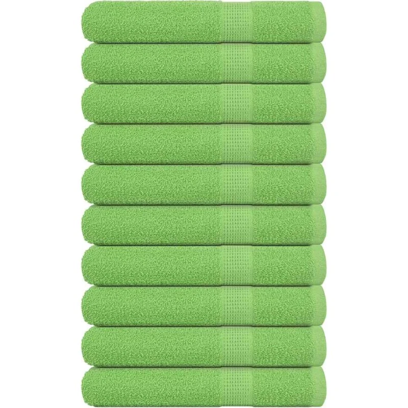 Håndklæder 10 stk 100x200 cm 360 g/m² – æblegrøn