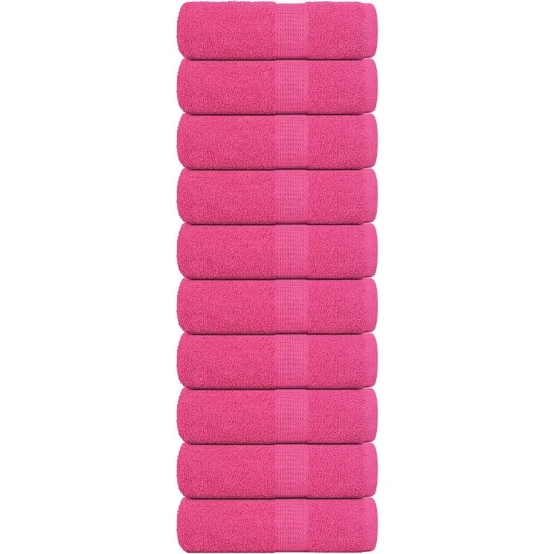 Gæstehåndklæder 10 stk 30x50 cm 360 gsm lyserød