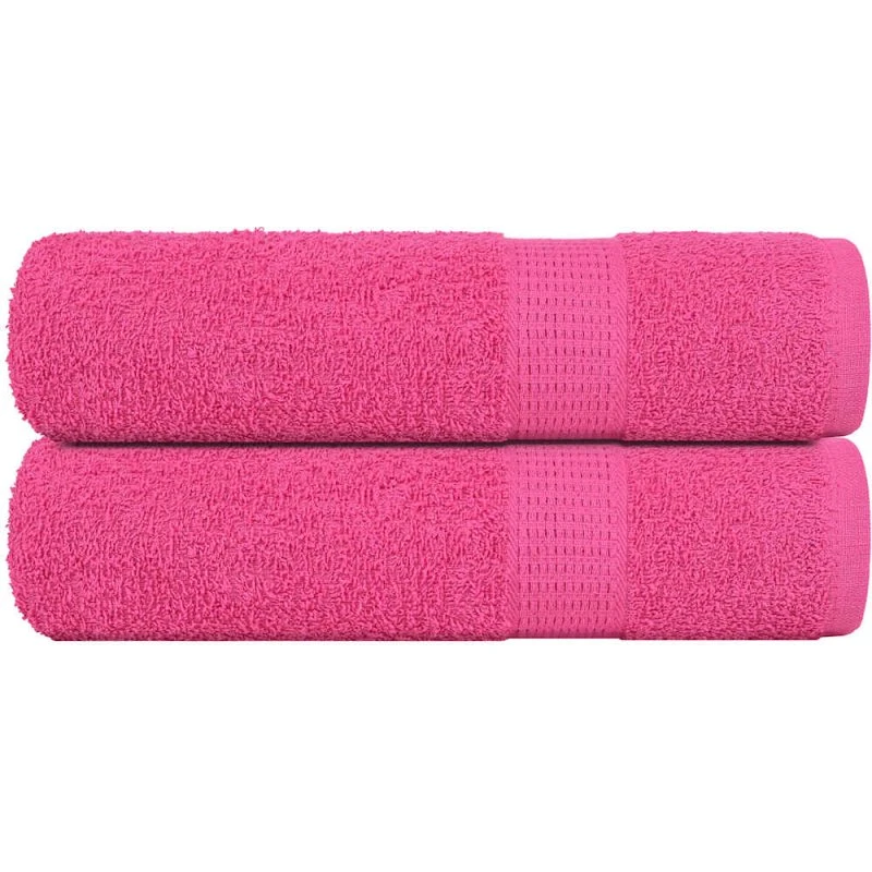 Håndklæder 2 stk 50x100 cm 360 g/m² lyserød