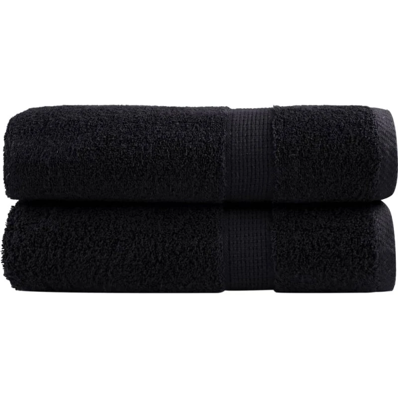 SOLUND Premium håndklæder 2-pak 70x140 cm, 600 g/m² - Sort