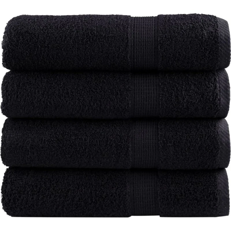 SOLUND Premium håndklæder 4 stk. 70x140 cm 600 g/m² - Sort
