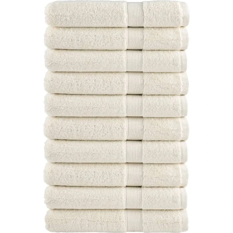SOLUND Premium håndklæder 10 stk 100x200 cm 600 g/m² – creme
