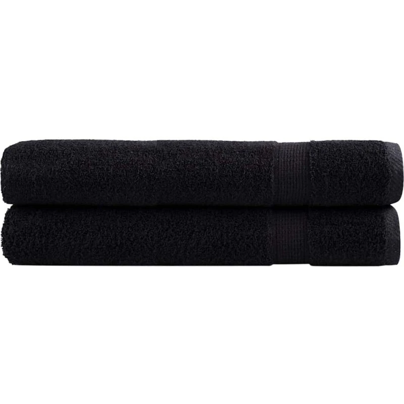 SOLUND Premium håndklæder 2 stk 100x200 cm 600 g/m² - Sort