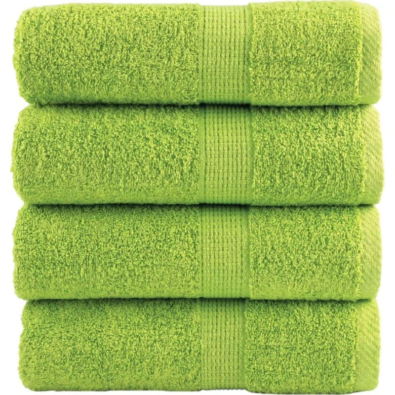 Gæstehåndklæder SOLUND 4 stk 30x50 cm 600 g/m² – æblegrøn