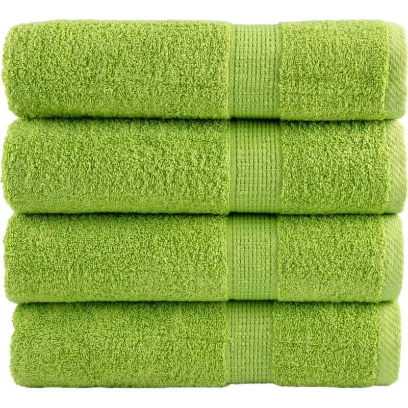 SOLUND Premium håndklæder 4 stk 50x100 cm 600 g/m² æblegrøn