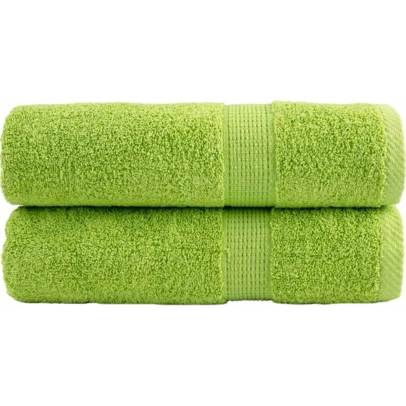 SOLUND håndklæder 2 stk 70x140 cm 600 g/m² – æblegrøn