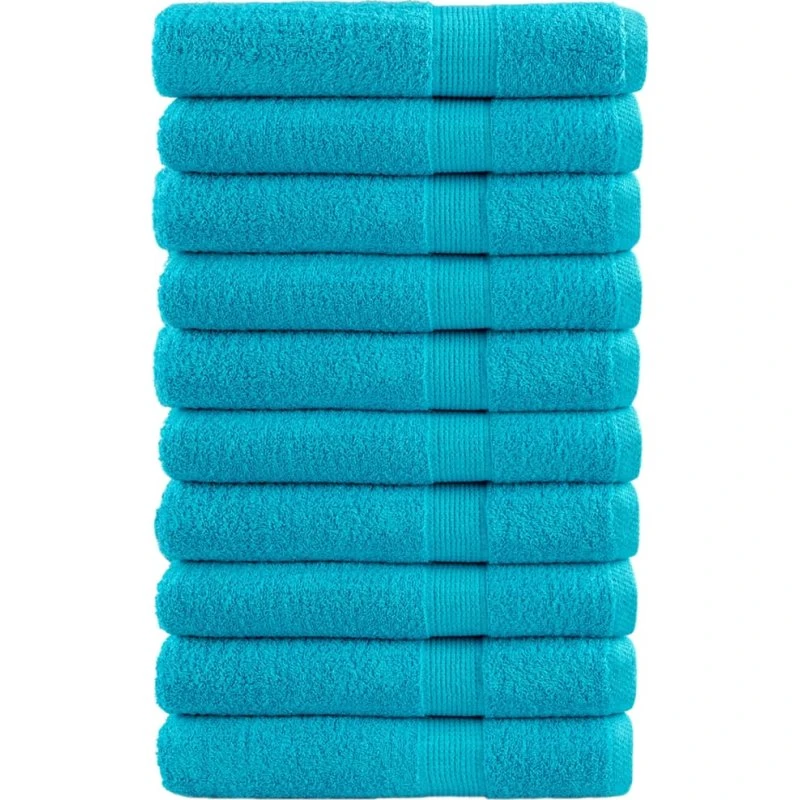 SOLUND Premium håndklæder 10 stk 100x200 cm 600 g/m² - turkis