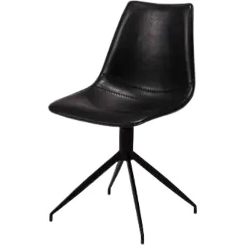 Isabel spisebordsstol – sort PU med 360° drejefunktion