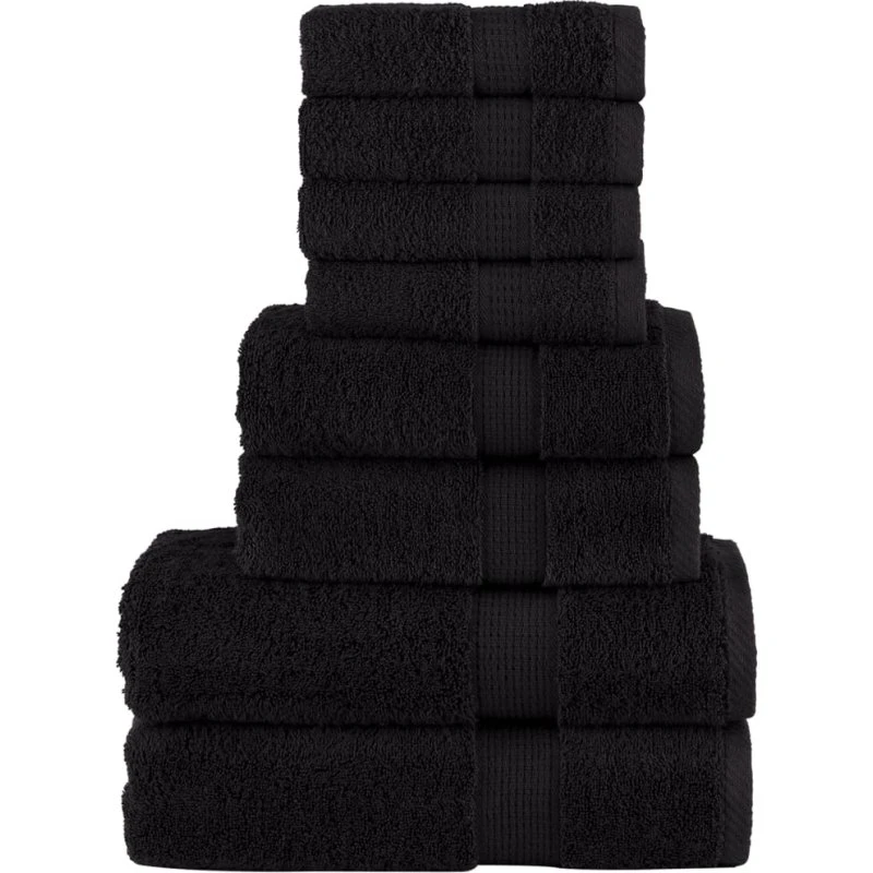Håndklæder 8 stk. Premium SOLUND 600 g/m² – Sort