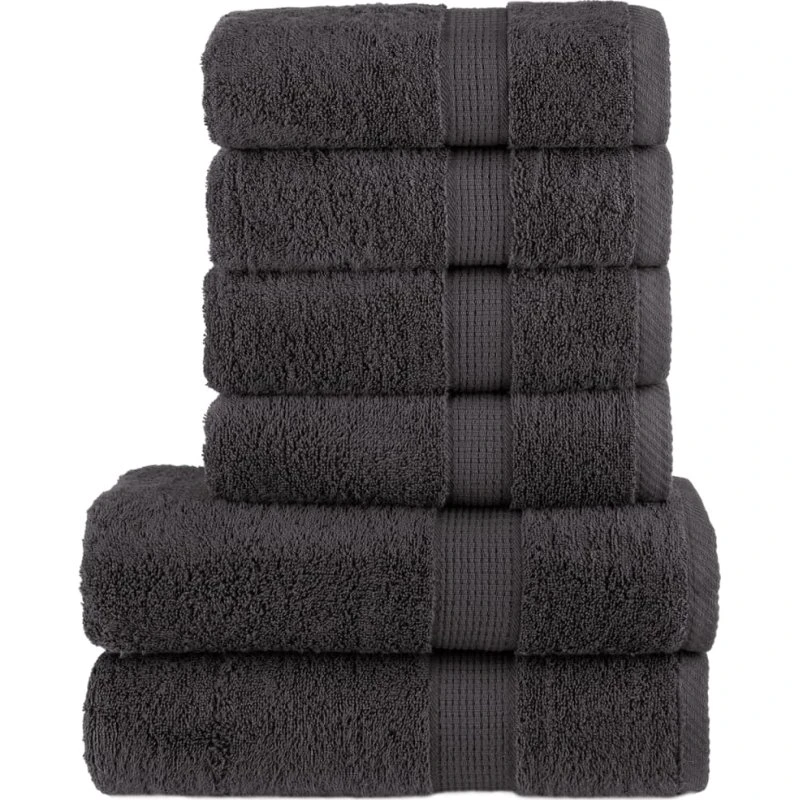 SOLUND håndklæder 6 stk. Premium 600 g/m² – Antracit