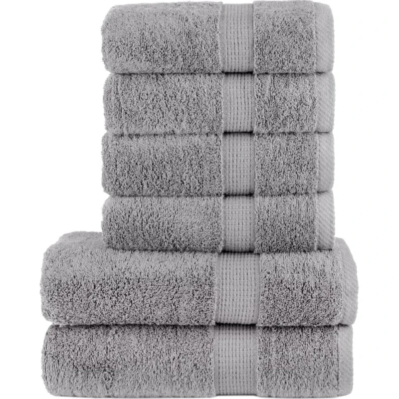 SOLUND Premium håndklæder 6 stk. 600 g/m² – grå